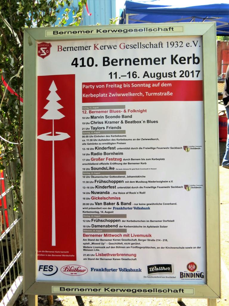 < >Bernemer Kerb - 11. bis 16. August 2017. WIR SEHEN UNS!< >