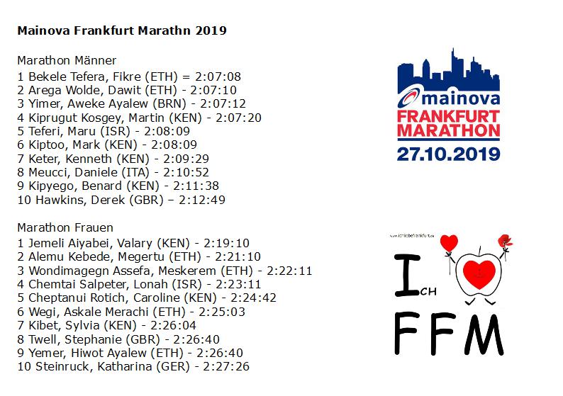 Mainova-Frankfurt-Marathon. < >