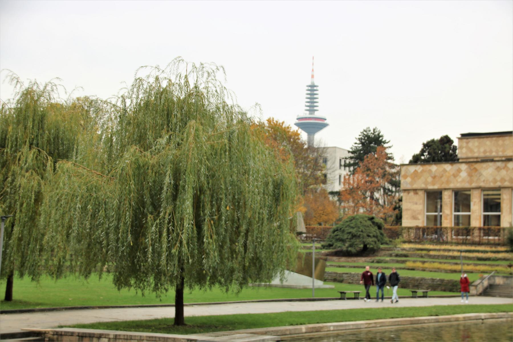 Campus Westend mit Ginnheimer Turm. < >< >
